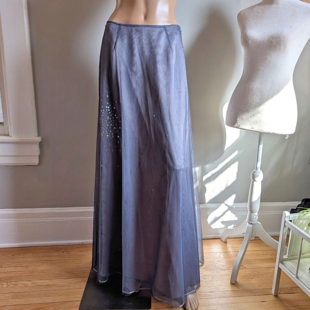 NWT Vintage Y2K Express Maxi Skirt Prom Sequin Mermaid Whimsygoth Size 7
